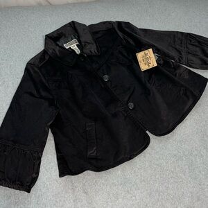 Vintage Y2K Cropped Corduroy Jacket XL Swing 90s Black Dark Academia